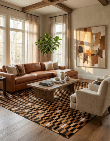 8' 2 x 9' 11 Cowhide - Patchwork Rug