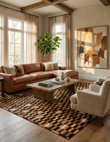 8' 2 x 9' 11 Cowhide - Patchwork Rug