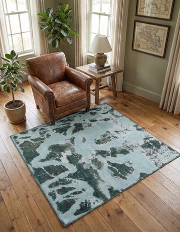 4' 5 x 5' 2 Hand Knotted Ultra Vintage Persian Wool Rug
