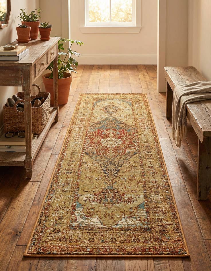 Detail image of 2' x 6'  Washable Traditional Indoor / Outdoor Runner Rug