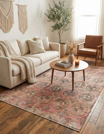 4' 6 x 6' 8 Hand Knotted Ultra Vintage Persian Wool Rug