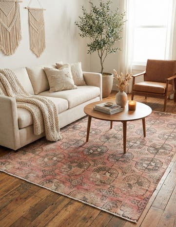 4' 6 x 6' 8 Hand Knotted Ultra Vintage Persian Wool Rug