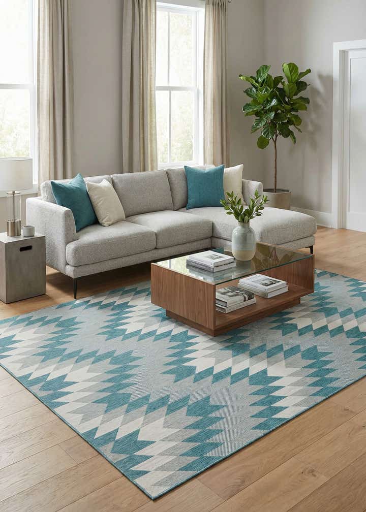 10' x 14' Easy-Clean Modern Indoor / Outdoor Rug