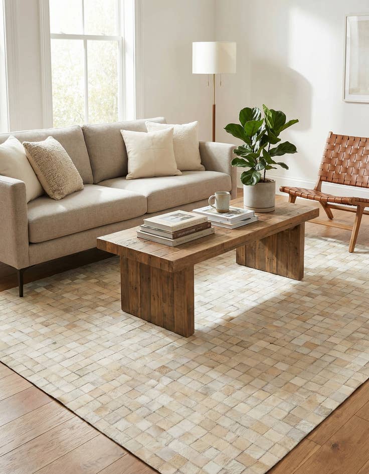 Detail image of 4' x 5' 8 Cowhide Stocks Rug