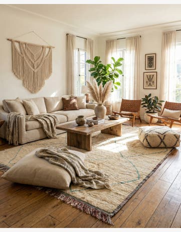 10' x 14' 2 Hand Knotted Moroccan Wool Rug