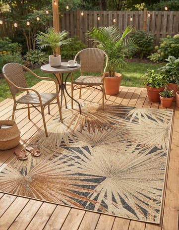 4' x 6' Easy-Clean Botanical Indoor / Outdoor Rug