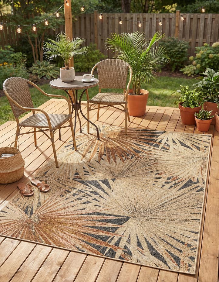 4' x 6' Easy-Clean Botanical Indoor / Outd...