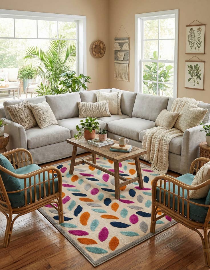 Detail image of 7' 10 x 7' 10  Washable Aruba Indoor / Outdoor Square Rug