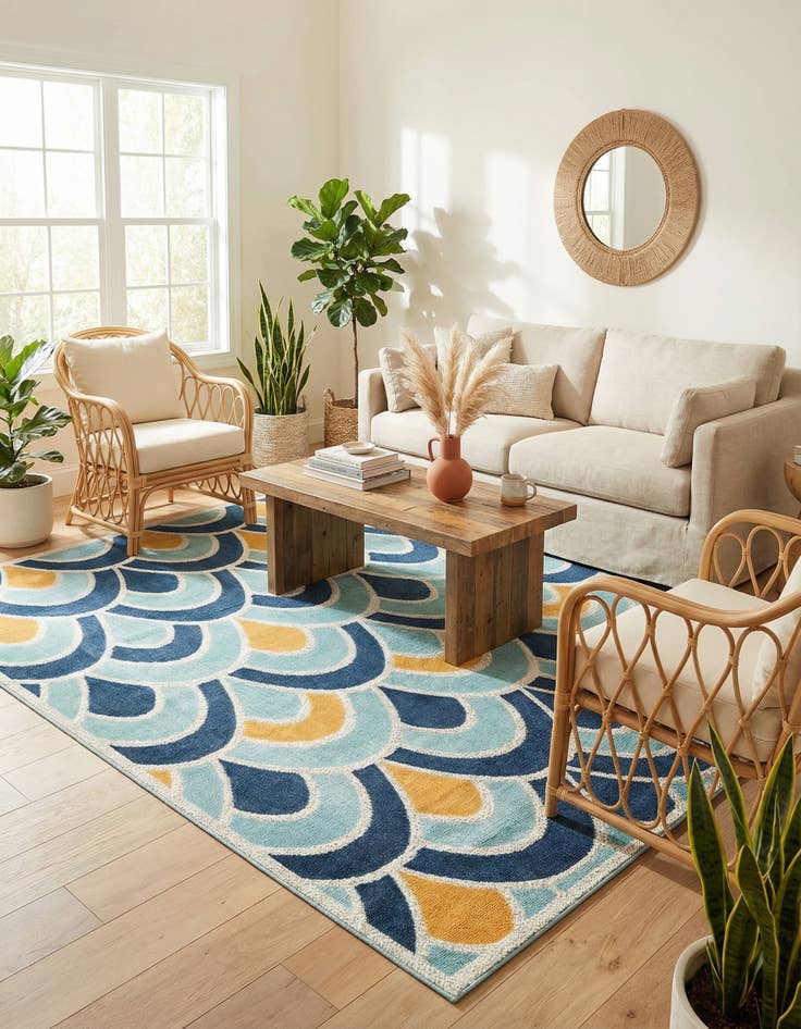 Detail image of  9' x 12'  Washable Belize Indoor / Outdoor Rug