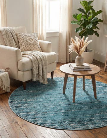 Blue Oasis Round Rug