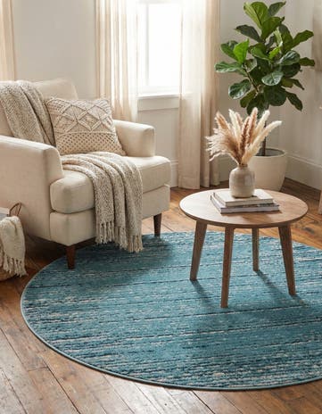 Blue Oasis Round Rug