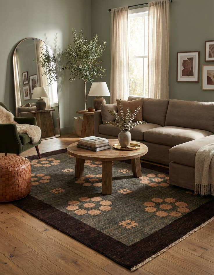 Detail image of 5' 9 x 7' 10  Hand Knotted Modern Ziegler Rug