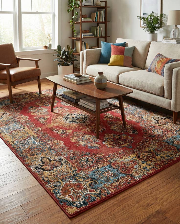 Detail image of 6' x 9' Easy-Clean Traditional Indoor / Outdoor Rug