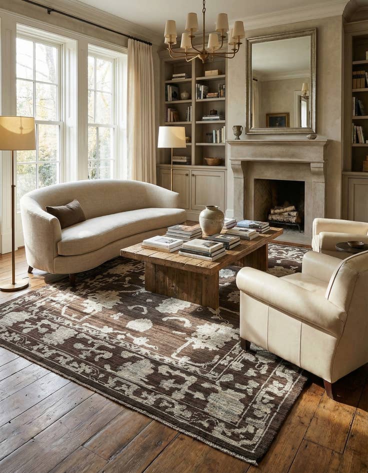 Detail image of 9' 4 x 12' 2 Hand Knotted Oushak Wool Rug