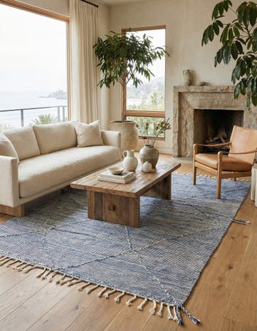 6' 3 x 9' 10 Hand Knotted Moroccan Wool Rug