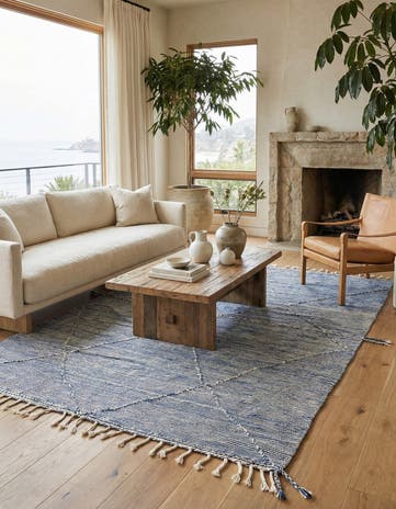 6' 3 x 9' 10 Hand Knotted Moroccan Wool Rug