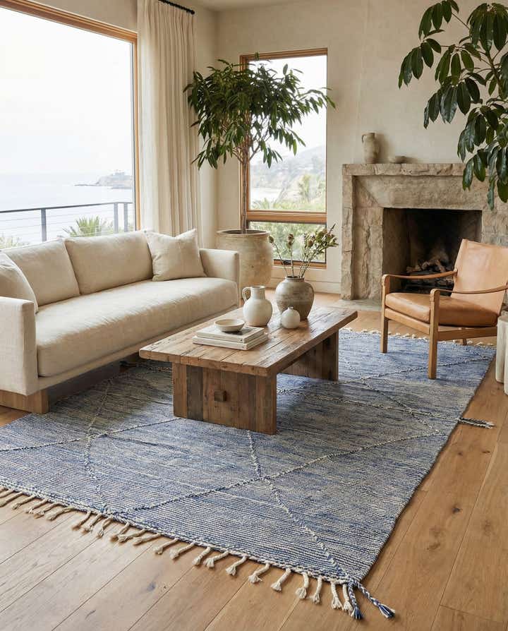 6' 3 x 9' 10 Hand Knotted Moroccan Wool Rug