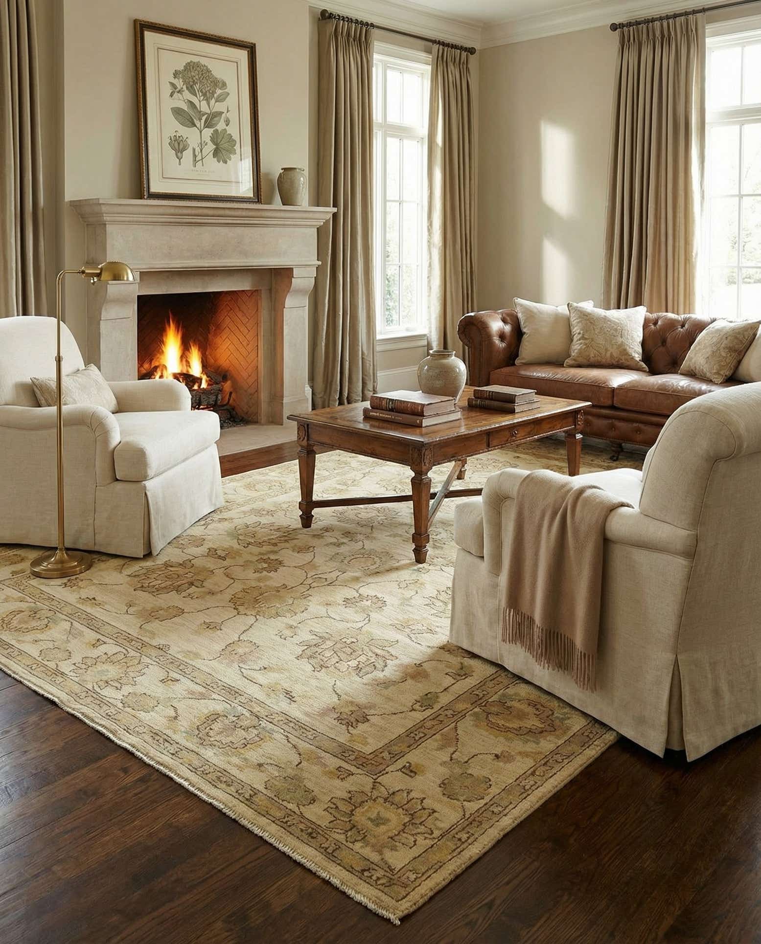 6' 7 x 9' 9 Hand Knotted Peshawar Ziegler Rug