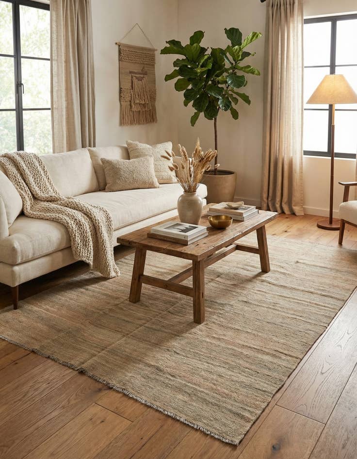 Detail image of 5' 4 x 7' 8  Hand Woven Kilim Modern Wool Rug