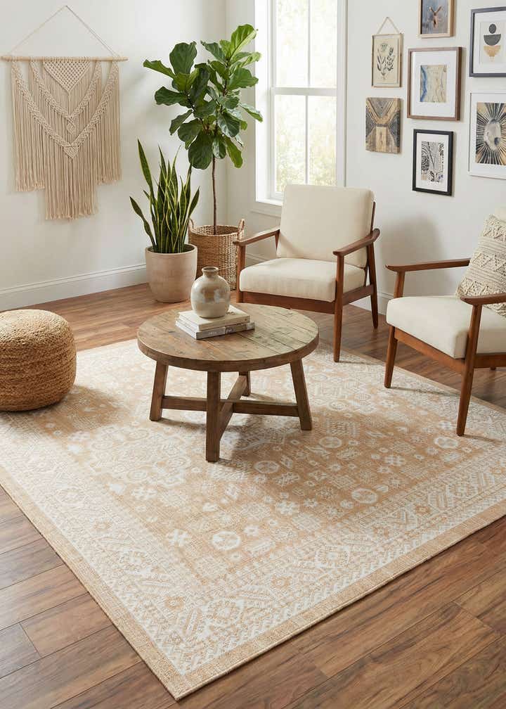 7' 10 x 7' 10 Easy-Clean Aztec Indoor / Outdoor Square Rug
