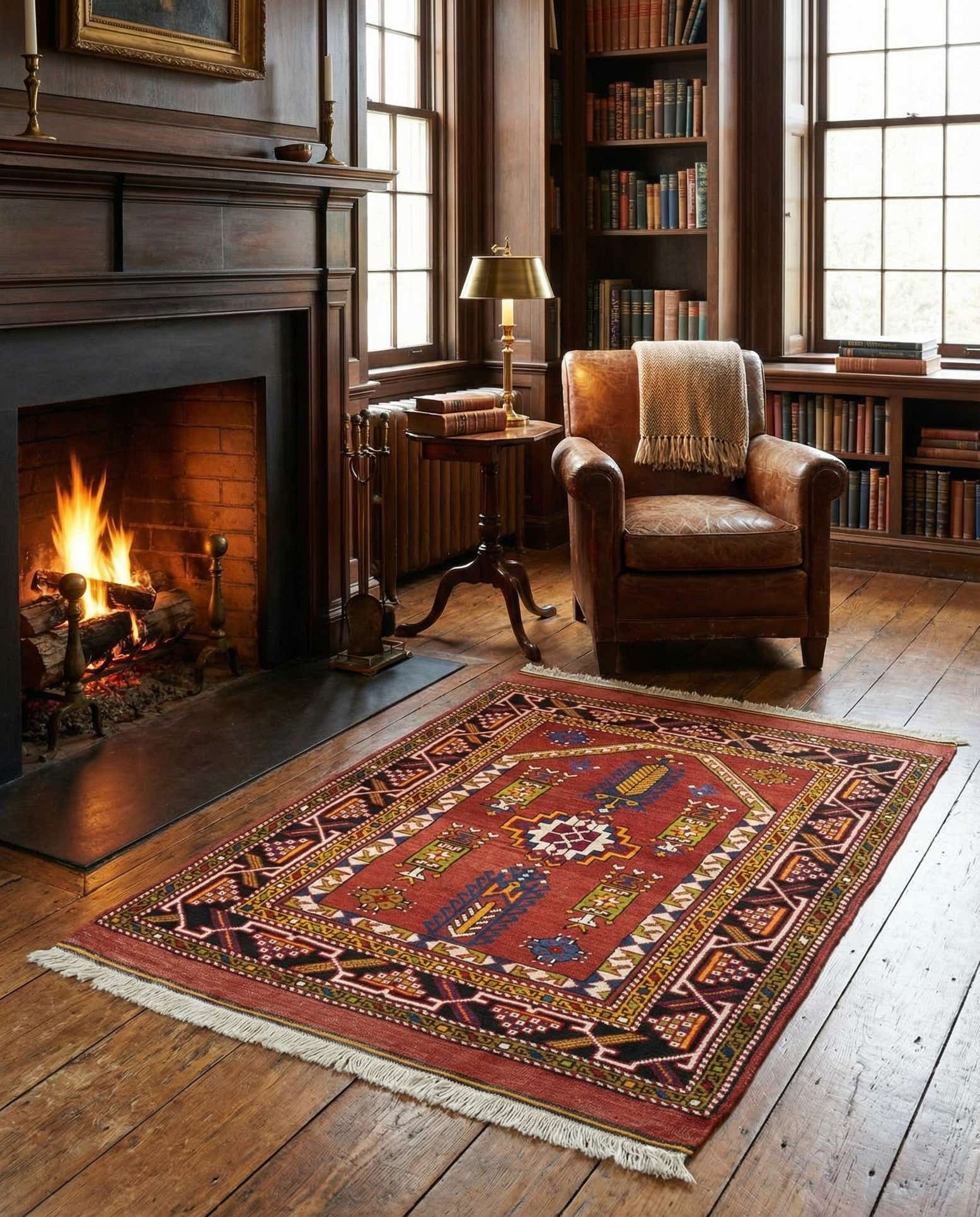 3' 7 x 5' 4 Hand Knotted Fars Oriental Wool Rug