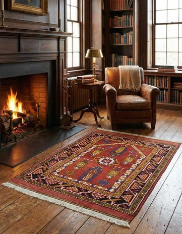 3' 7 x 5' 4 Hand Knotted Fars Oriental Wool Rug