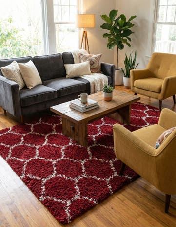 6' x 9' Lattice Shag Rug