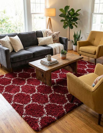 6' x 9' Lattice Shag Rug