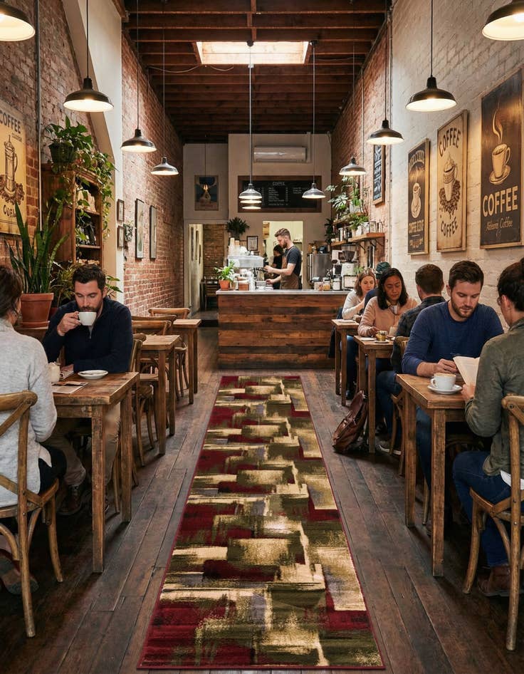 Detail image of 2' 7 x 16' Coffee Shop Runner Rug