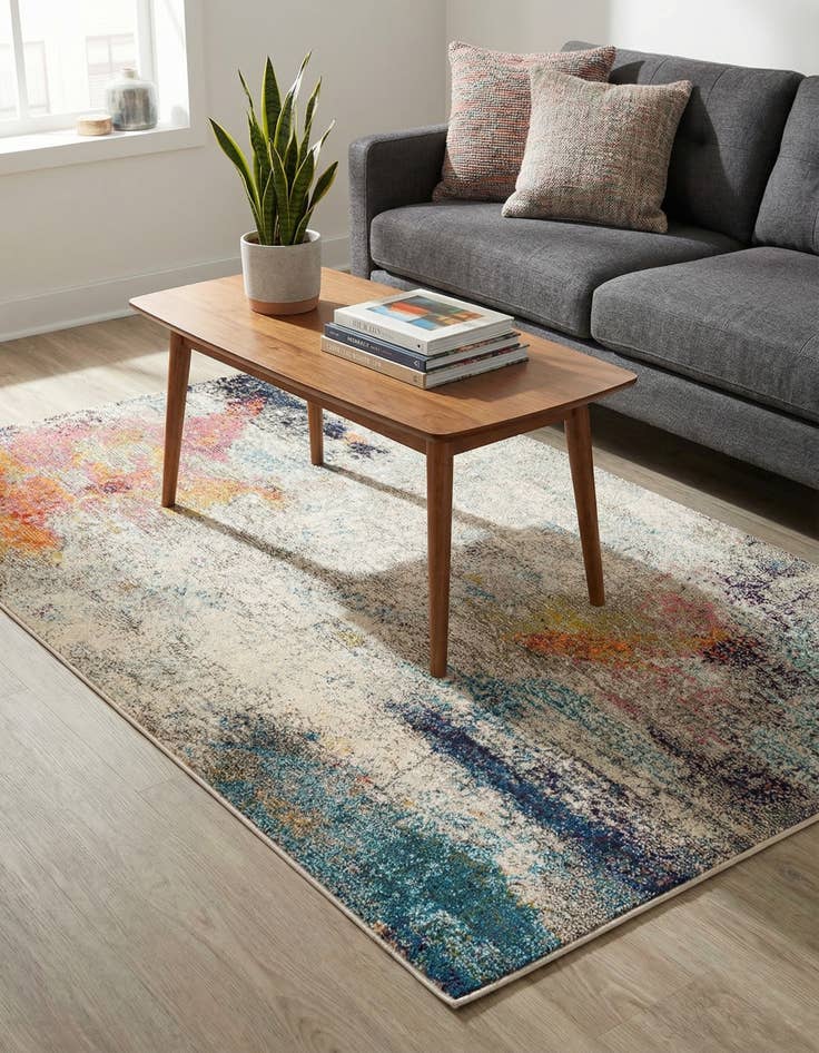 Detail image of 4' x 6'  Washable Spectrum Rug
