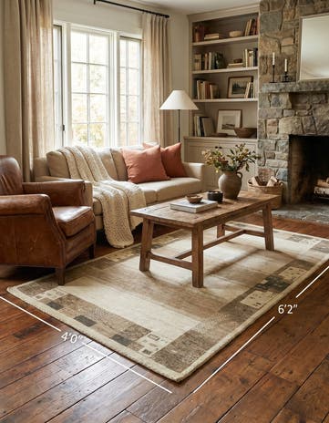 4' x 6' 2 Hand Knotted Kashkuli Gabbeh Wool Rug