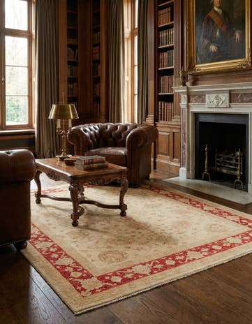 8' 2 x 9' 9 Hand Knotted Peshawar Ziegler Rug
