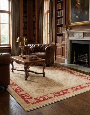 8' 2 x 9' 9 Hand Knotted Peshawar Ziegler Rug