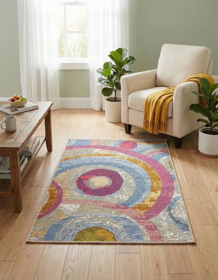 Detail image of  2' x 3'  Washable Modern Indoor / Outdoor Rug