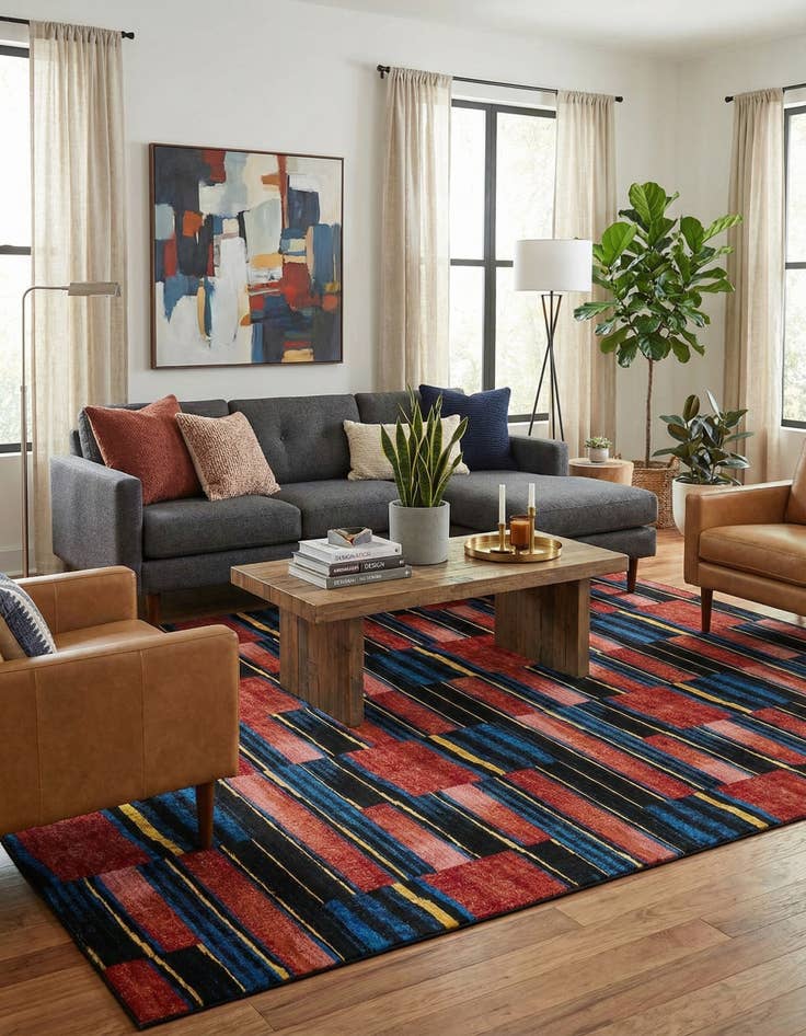 Detail image of  10' x 14'  Washable Modern Indoor / Outdoor Rug