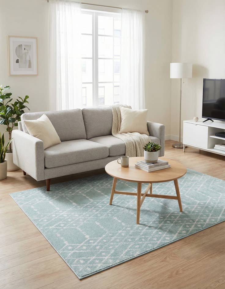 Detail image of  5' 3 x 5' 3 Paxon Trellis Square Rug