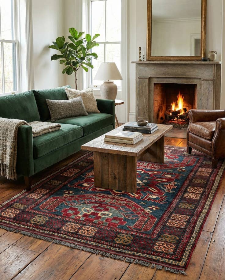 Detail image of 5' x 6' 11 Hand Knotted Kazak Wool Rug