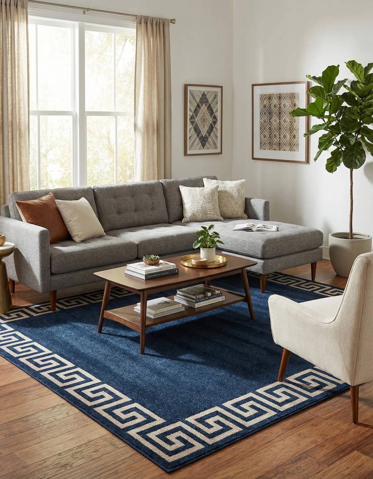 Detail image of 7' 10 x 11' Greek Key Rug