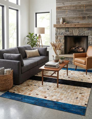 4' 3 x 6' 2 Cowhide - Patchwork Rug