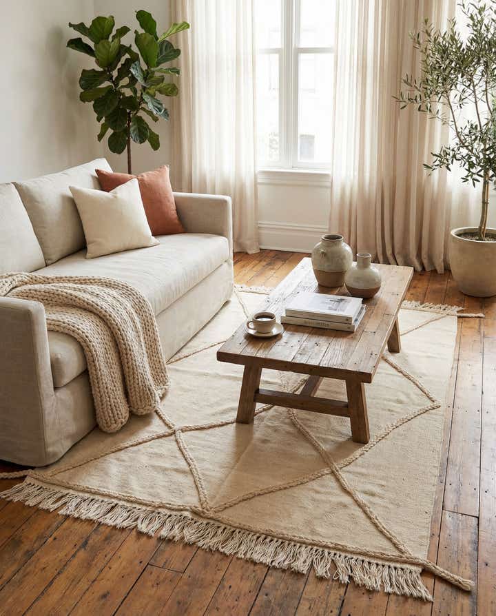 3' 9 x 4' 10 Hand Woven Moroccan Wool Rug