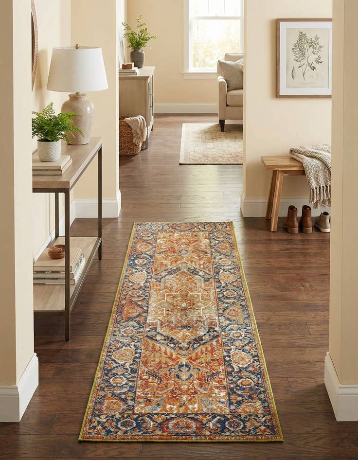 Detail image of 2' x 6'  Washable Traditional Indoor / Outdoor Runner Rug