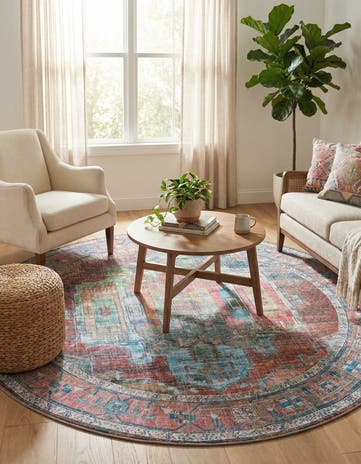Washable Maahru Round Rug