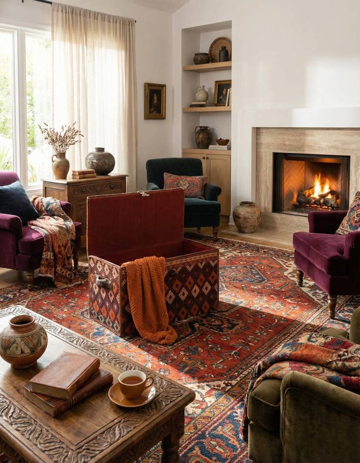 Detail image of 1' 7 x 3'  Hand Knotted Furniture Trunk