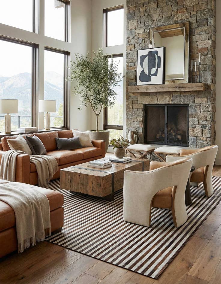 Detail image of 8' 1 x 9' 5 Cowhide Leather Rug