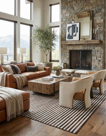 8' 1 x 9' 5 Cowhide Leather Rug