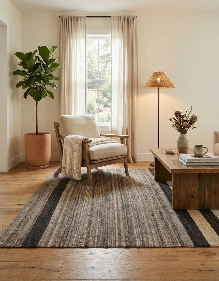 Detail image of 4' 1 x 5' 10  Hand Woven Kilim Modern Wool Rug