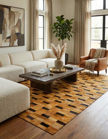 5' 1 x 8' Cowhide - Patchwork Rug