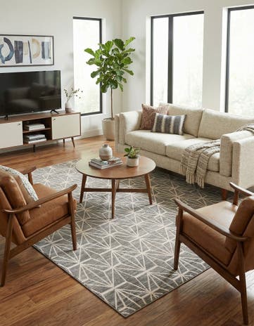 Jill Zarin Gray Uptown Fifth Avenue Square Rug