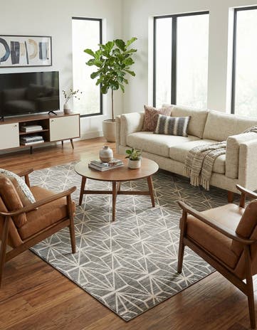 Jill Zarin Gray Uptown Fifth Avenue Square Rug