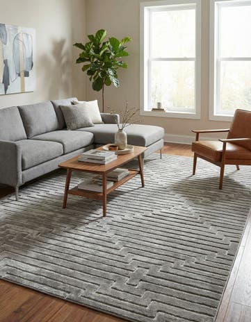 Gray and Silver Vogue Geo Rug